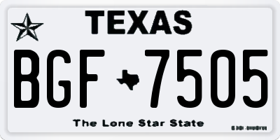 TX license plate BGF7505