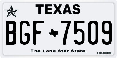 TX license plate BGF7509
