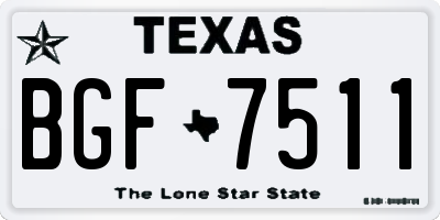 TX license plate BGF7511