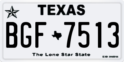 TX license plate BGF7513