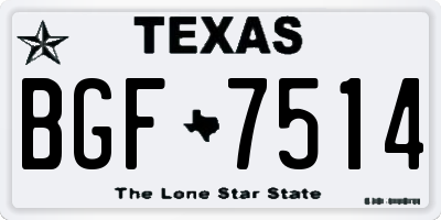 TX license plate BGF7514