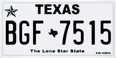 TX license plate BGF7515