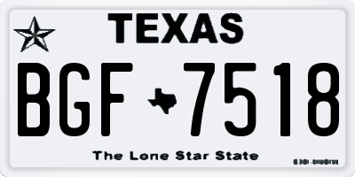 TX license plate BGF7518