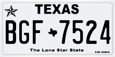 TX license plate BGF7524
