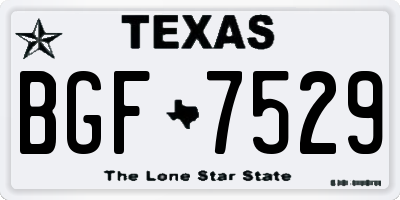 TX license plate BGF7529