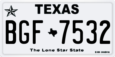 TX license plate BGF7532
