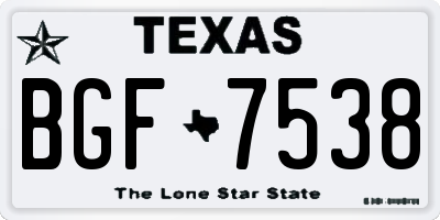 TX license plate BGF7538