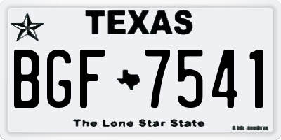 TX license plate BGF7541