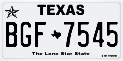 TX license plate BGF7545