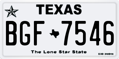 TX license plate BGF7546