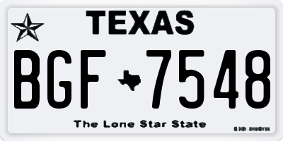 TX license plate BGF7548