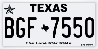 TX license plate BGF7550