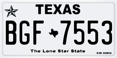 TX license plate BGF7553