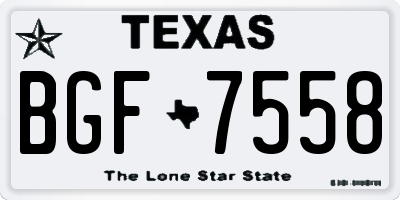 TX license plate BGF7558