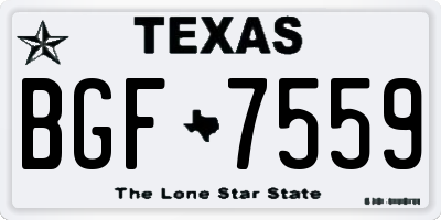 TX license plate BGF7559