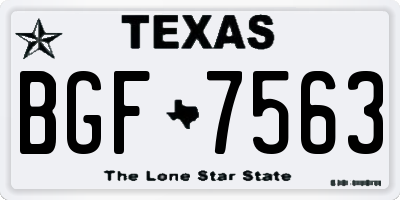 TX license plate BGF7563