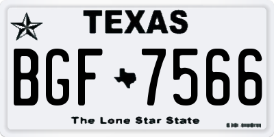 TX license plate BGF7566