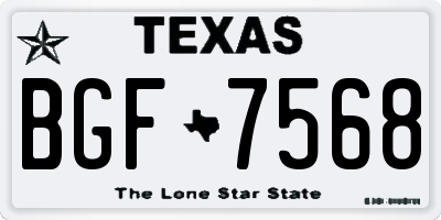 TX license plate BGF7568