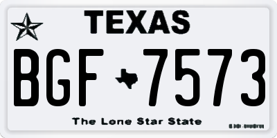 TX license plate BGF7573