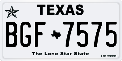 TX license plate BGF7575