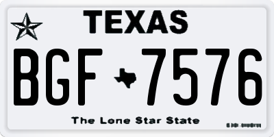 TX license plate BGF7576