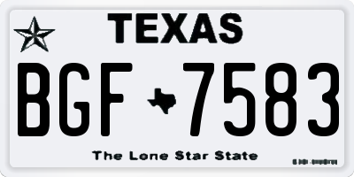 TX license plate BGF7583