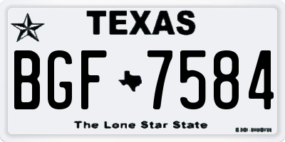 TX license plate BGF7584