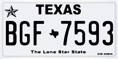 TX license plate BGF7593