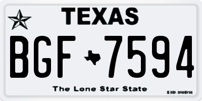 TX license plate BGF7594