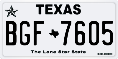 TX license plate BGF7605
