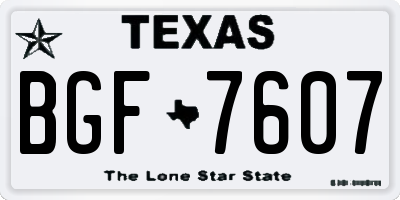 TX license plate BGF7607