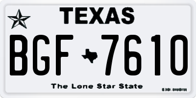 TX license plate BGF7610