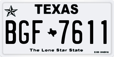 TX license plate BGF7611