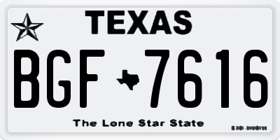 TX license plate BGF7616