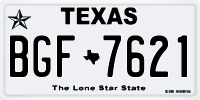 TX license plate BGF7621