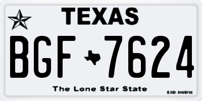 TX license plate BGF7624
