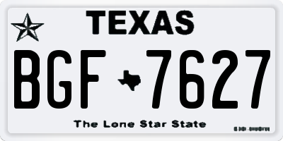 TX license plate BGF7627