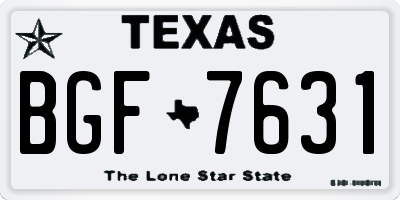 TX license plate BGF7631