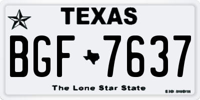 TX license plate BGF7637