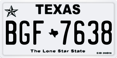 TX license plate BGF7638