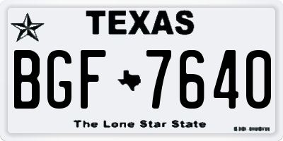 TX license plate BGF7640