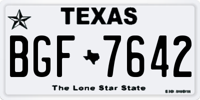 TX license plate BGF7642
