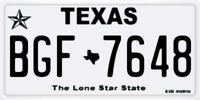 TX license plate BGF7648