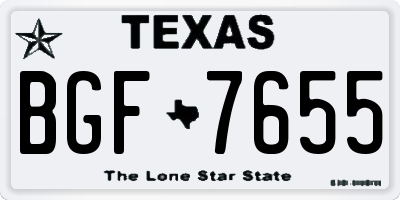 TX license plate BGF7655