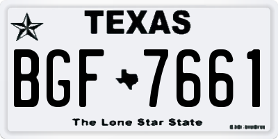TX license plate BGF7661