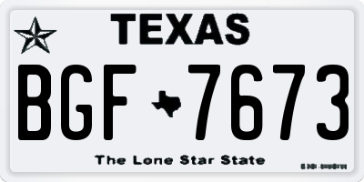 TX license plate BGF7673
