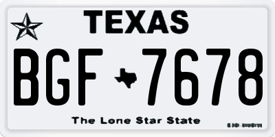 TX license plate BGF7678