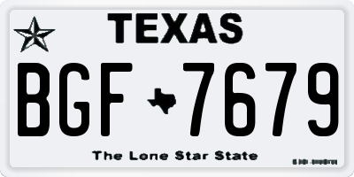 TX license plate BGF7679