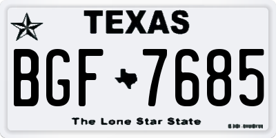 TX license plate BGF7685