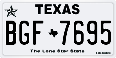TX license plate BGF7695